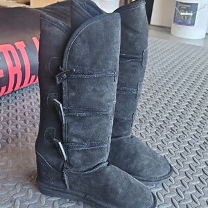 Black Suede Tall Boots